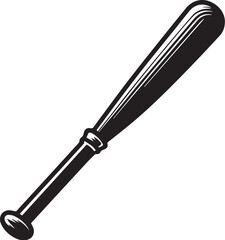 black and white vector of a baseball bat