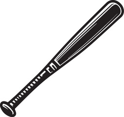 black and white vector of a baseball bat