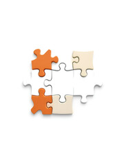 Puzzle jigsaw on white background. Vector illustration