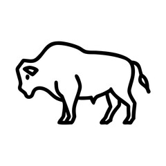 Obraz premium Bison outline isolated on white background