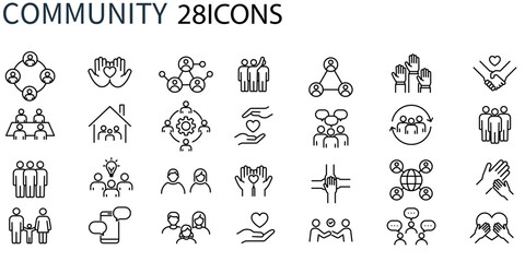 Community and Social Connection Vector Icon Set