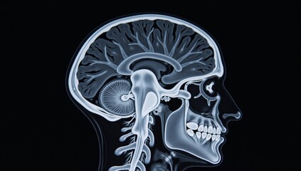 X-ray view of a human brain