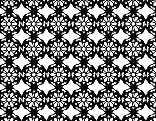 Seamless Bold Black and White Mandala Pattern