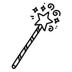 vector illustration of a magic wand