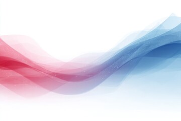 Abstract wavy lines of red and blue fading into white background