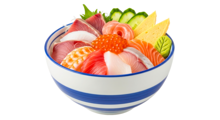 delicious assorted sashimi rice bowl fresh seafood for restaurant menus