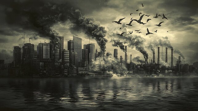 Industrial city choked by pollution, birds flee