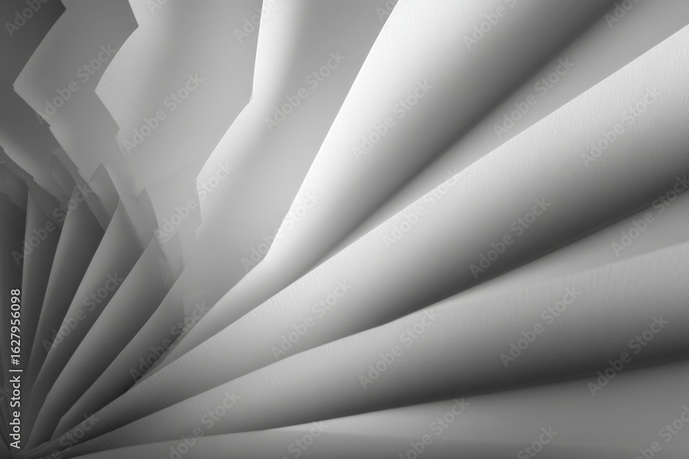 Aufkleber geometric patterns create a striking composition with layered paper textures in monochrome shades