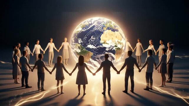 Global community circle earth