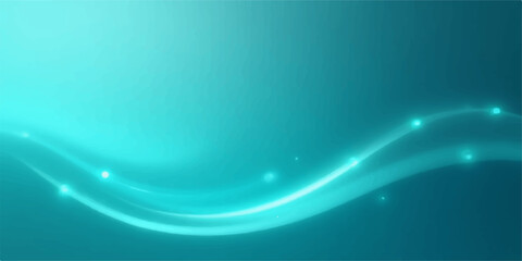 Abstract blue wave background with smooth flowing lines and light design elements