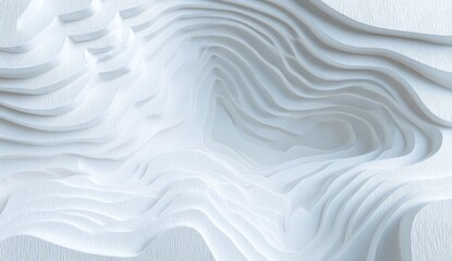 Obraz premium Abstract, layered, white relief design. Complex, undulating surface resembling topography