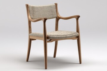 Stylish wooden chair with woven seat and backrest for modern interior design