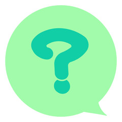 感情表現ふきだし　はてな　疑問　主線なし　カラー　ベクターイラスト