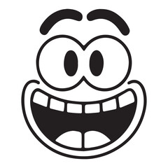 Funny cartoon Smiley face expression