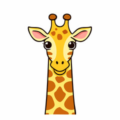 Obraz premium Adorable Giraffe Cartoon Illustration with Gentle Eyes and Playful Spots Design