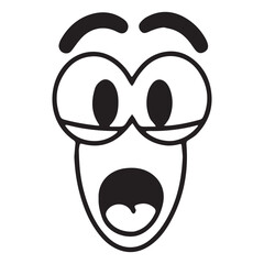 Funny cartoon funny surprised face expression funny
