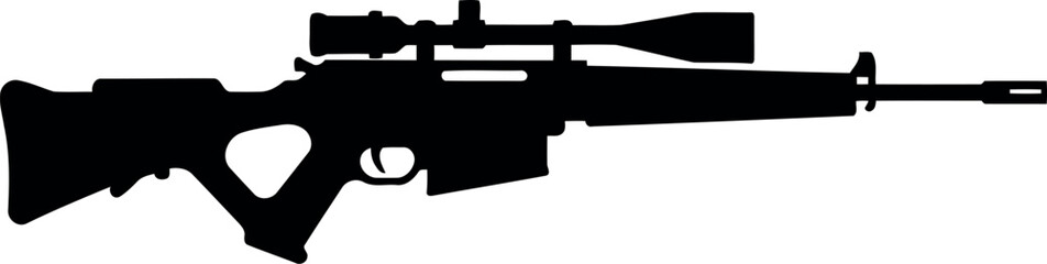Sniper rifle silhouette precision weapon icon