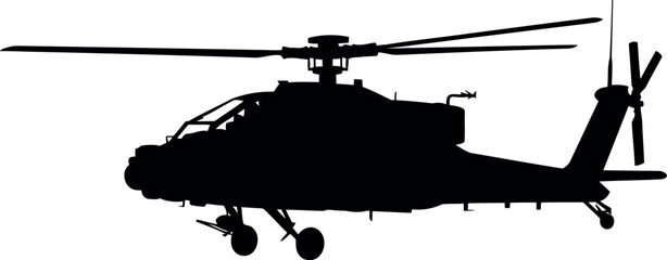 Apache helicopter silhouette military attack aircraft © Taslima