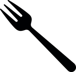 Black fork silhouette kitchen utensil icon