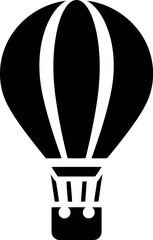 Hot air balloon silhouette adventure travel icon