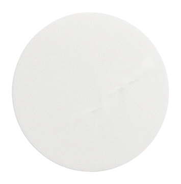 A plain white round cotton pad texture suitable for cosmetic use on transparent background.