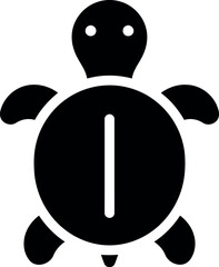 Black turtle icon simple silhouette marine life symbol