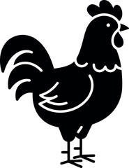 Rooster silhouette icon farm animal vector art