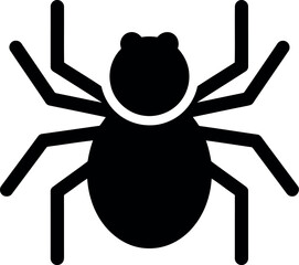 Black spider icon silhouette