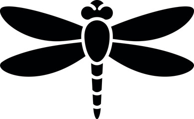 Black dragonfly silhouette icon