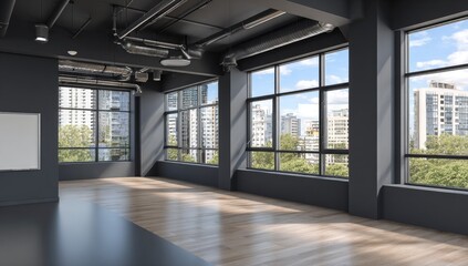 Fototapeta premium Spacious interior of a modern open-plan office.