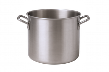 Large Brushed Stainless Steel Stock Pot with Two Handles, Ideal for Culinary Applications and Home Cooking