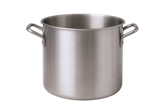 Large Brushed Stainless Steel Stock Pot with Two Handles, Ideal for Culinary Applications and Home Cooking