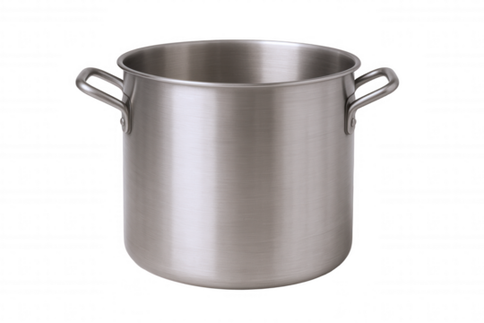 Large Brushed Stainless Steel Stock Pot with Two Handles, Ideal for Culinary Applications and Home Cooking