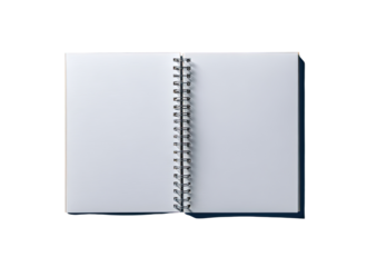 Open spiral-bound notebook, blank pages