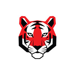 Head Tiger Animal Geometric Modern Design Template Logo