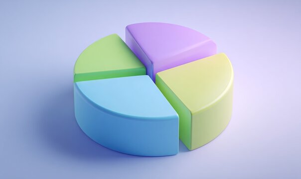 Grafico a torta isometrico 3D: rappresentazione vettoriale