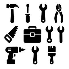 set of tools. tools icon set. tools icons set
silhouette of tools icon set.