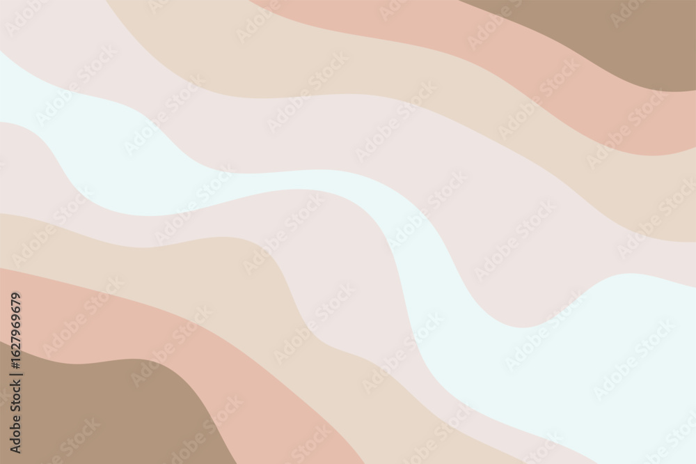 Aufkleber abstract wave pattern background with soft pastel pink beige white flowing curve design texture