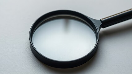 Magnifying glass on a textured surface, highlighting curiosity and attention to detail.