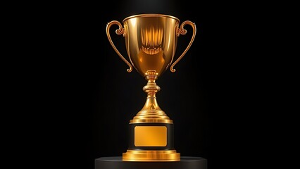 A gleaming gold trophy on display, representing achievement and excellence.