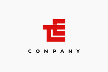 modern logo design letter t and e monogram