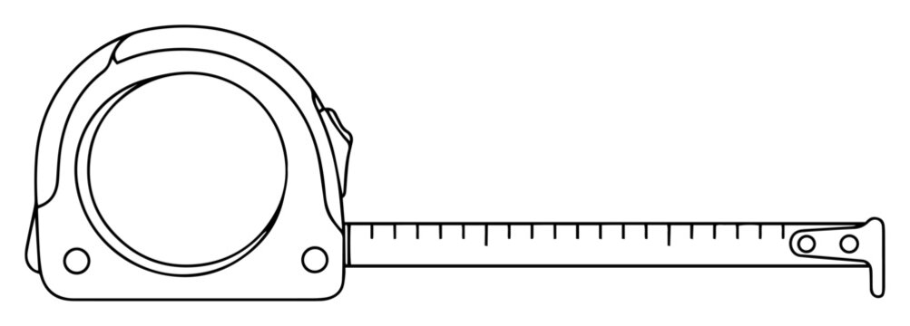 measuring tape tool vector line illustration