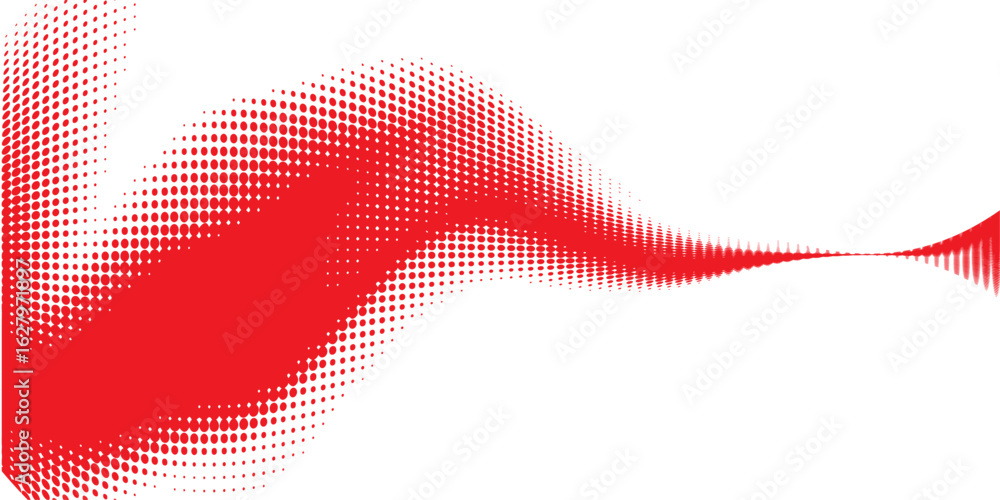 Aufkleber abstract red glitch halftone background with tech grid and pixel structure.