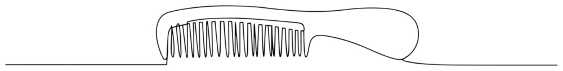 vector illustration of fine tooth comb outline