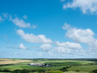 farm and fields in north devon landscape near clovelly