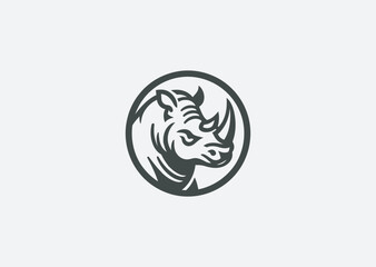 Rhino head logo emphasizing toughness, resilience, and bold wilderness spirit.