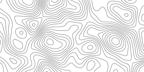 Obraz premium Minimal Seamless Topography Contour Line Pattern for Abstract Backgrounds.