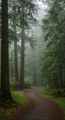 Fototapeta premium Misty forest path (5)