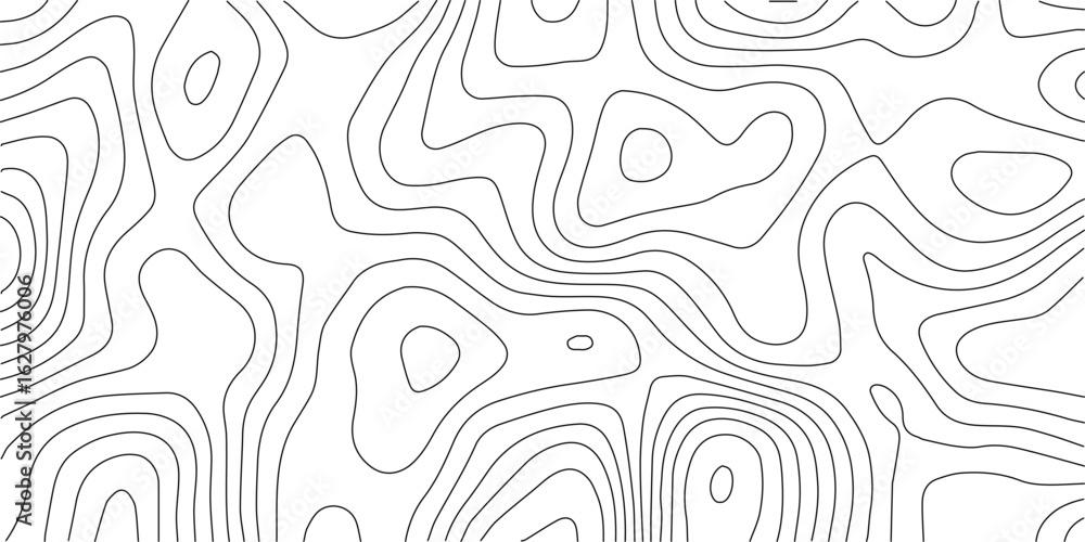 Poster clean seamless topographic line texture for digital map art backgrounds.