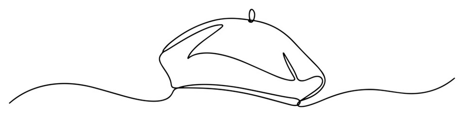artist beret hat monoline thin lineart vector